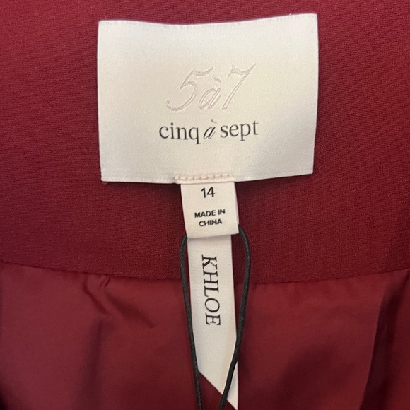 Cinq à Sept Deep Red Blazer - Picture 5 of 7